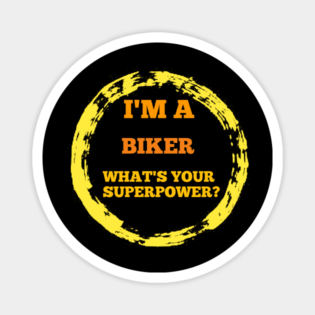 I'M A BIKER T-SHIRT FOR MEN ,BIKER T-SHIRT . Magnet by Makkour